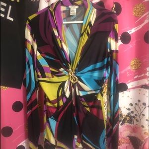 Cache Tops - EUC MULTI COLOR CACHE BLOUSE Cache Tops - EUC MULTI COLOR CACHE BLOUSE